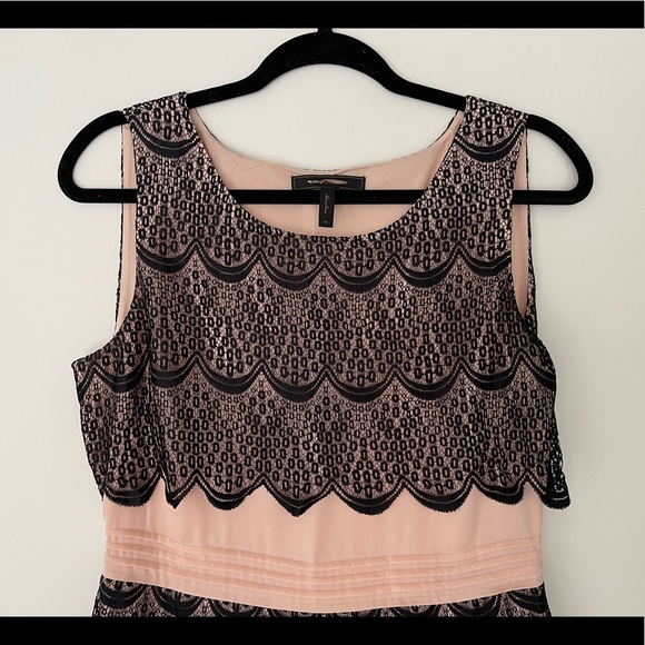 BCBG - blush dress with black lace - Picture 2 of 5